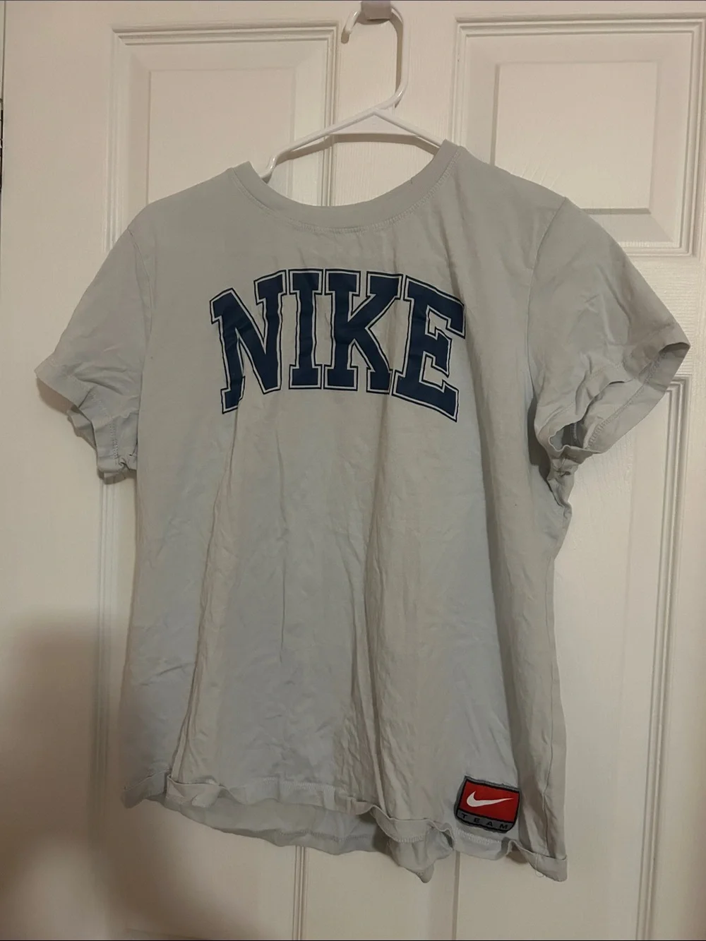 Nike Light Gray T-Shirt with Navy NIKE Graphic